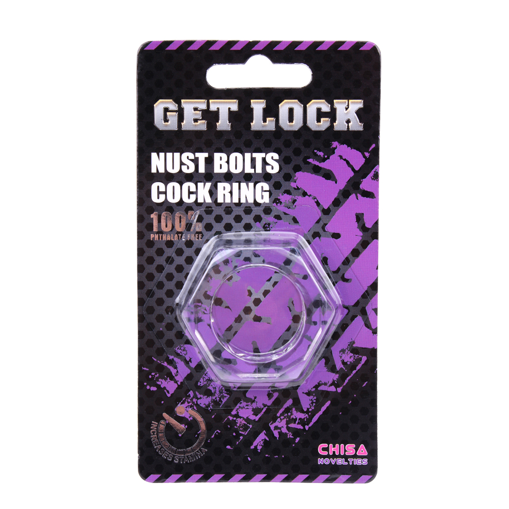 Nust Bolts Cock Ring-Clear