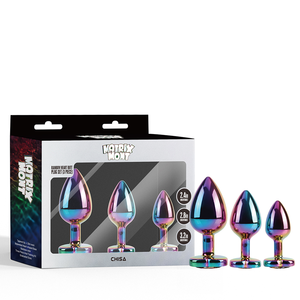 Rainbow Heart Butt Plug Set (3 Piece)