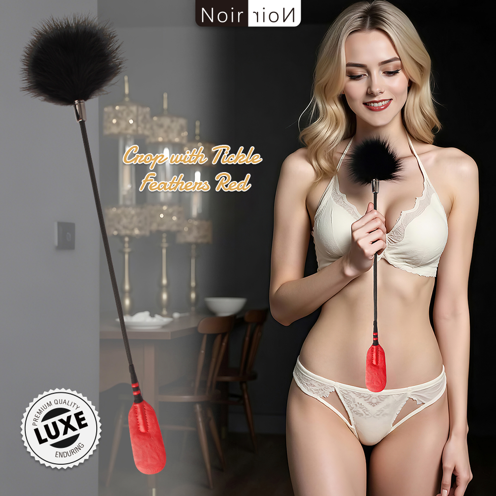 Crop with Tickle Feathers Red
