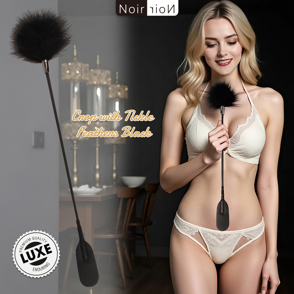 Crop with Tickle Feathers Black