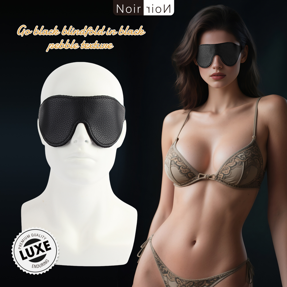 "Go black blindfold in black pebble texture"